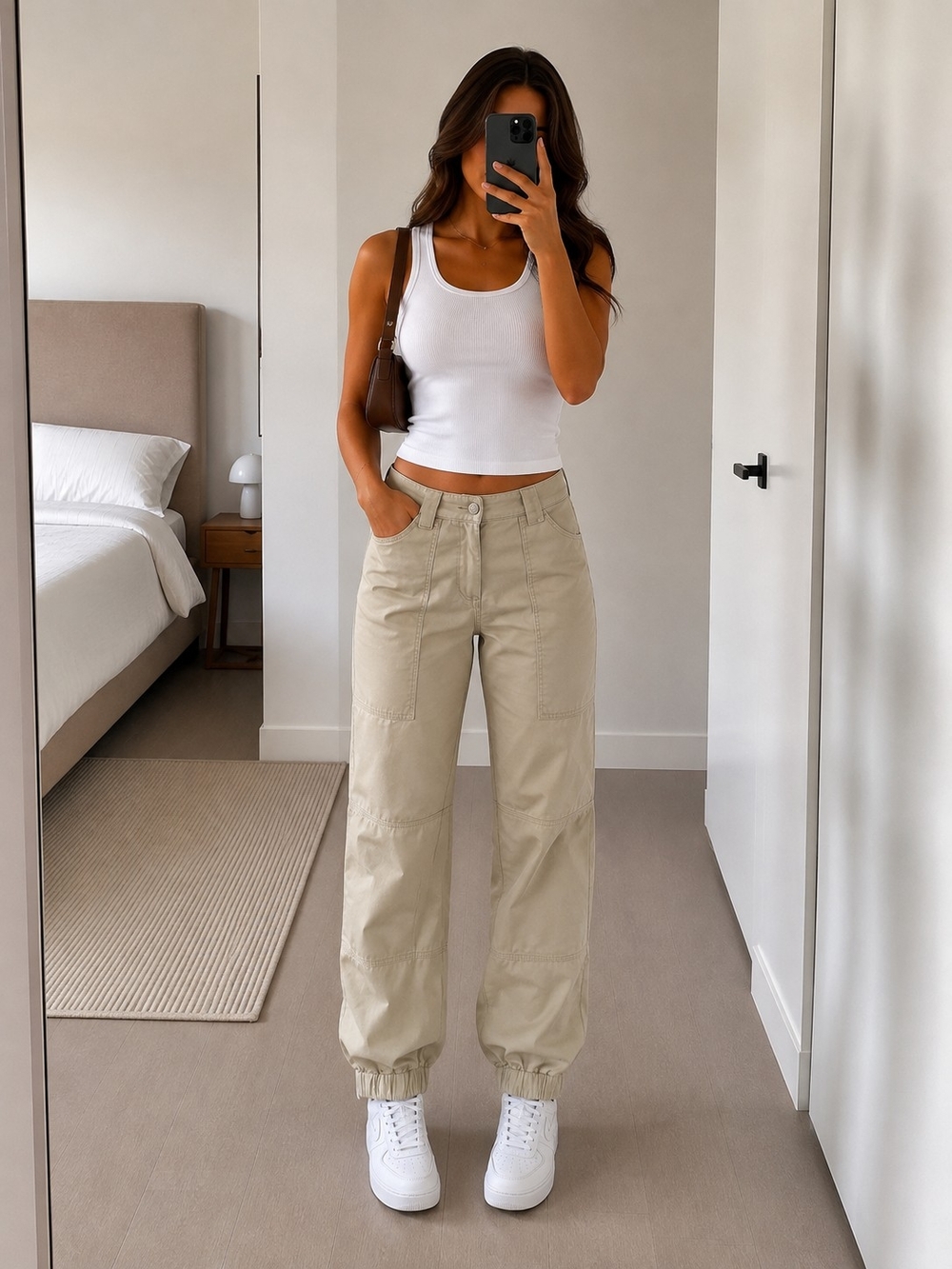 TNA Size Small Beige Utility Pants